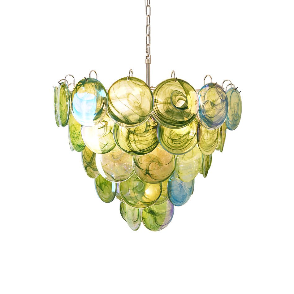 Green Murano Disc Chandelier