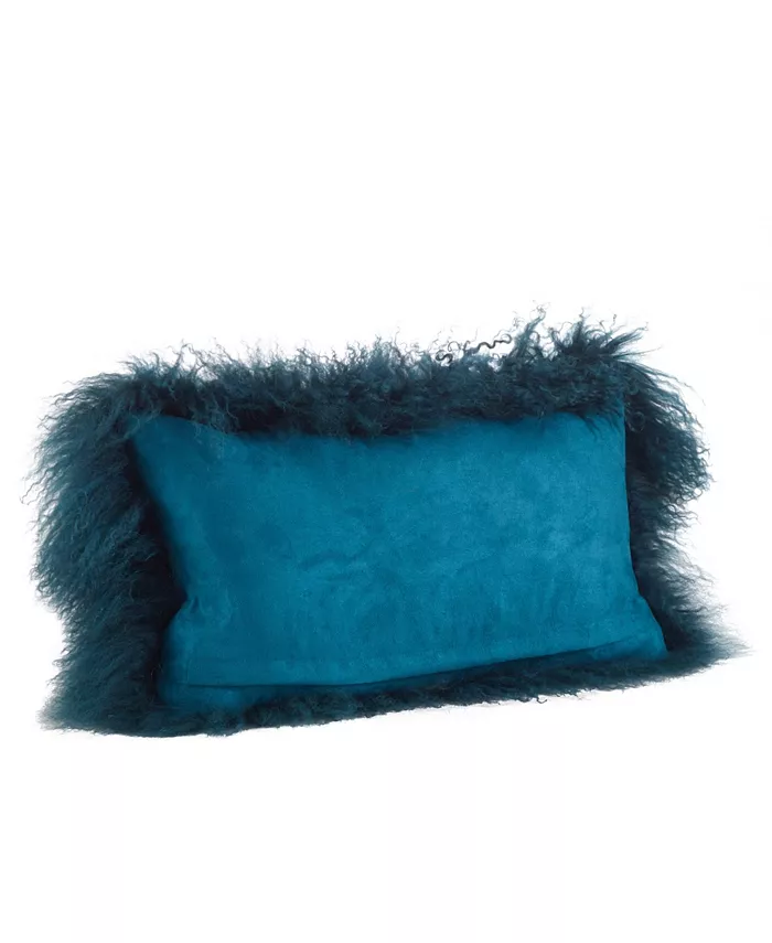 Saro Lifestyle Mongolian Wool Lamb Fur Decorative Pillow， 12