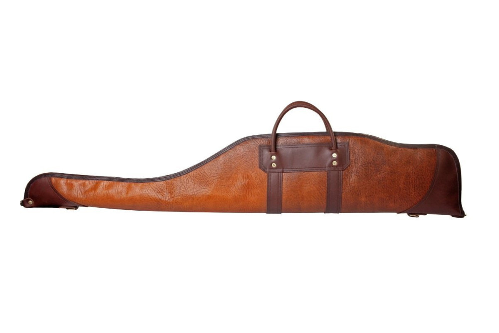 43 In. L Brown Trim Bison Leather Rifle Case ;