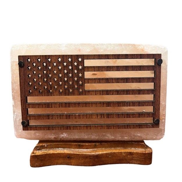 Usa Flag Himalayan Salt Usb Novelty Table Lamp Pink Q amp a Himalayan Salt