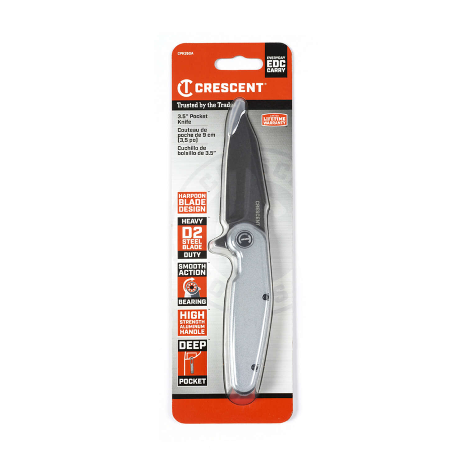 Crescent Silver Steel 8.5 in. Pocket Knife