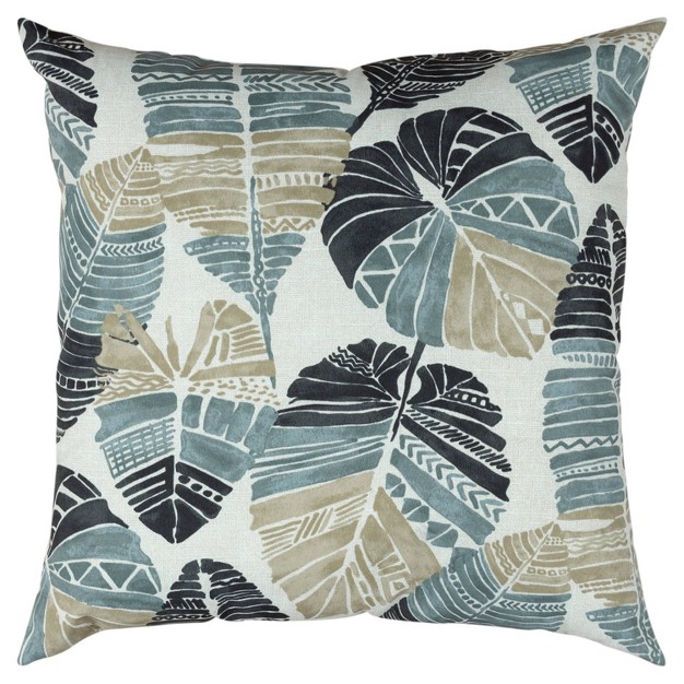 Oversize Poly filled Leaf Pattern Botanical Indoor outdoor Square Throw Pillow Rizzy Home