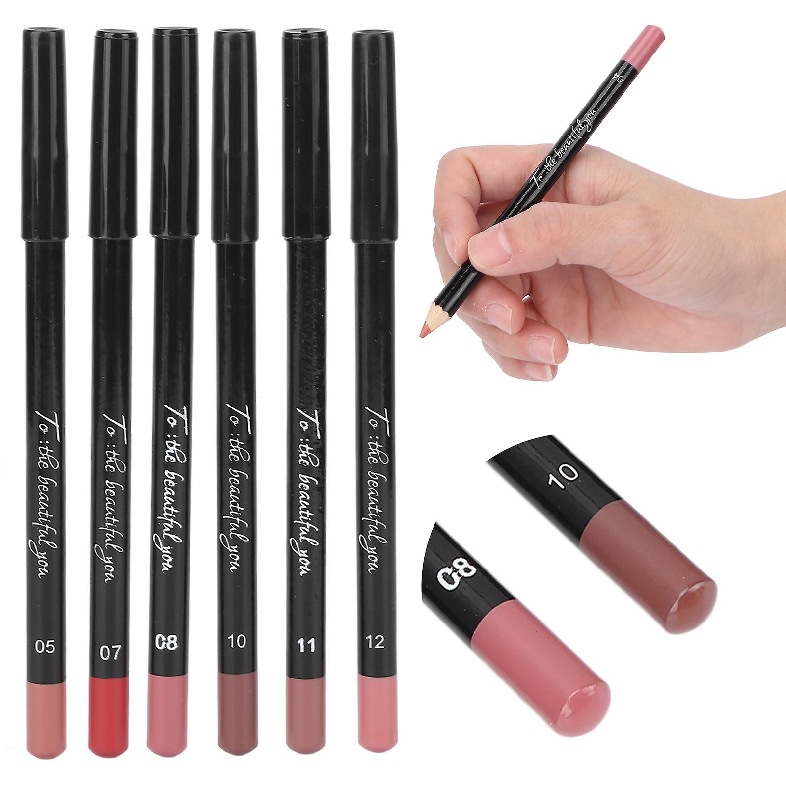 6pcs Lip Liner Professional Waterproof Matte Long Lasting Lip Pencil Pigmented Cosmetics#03