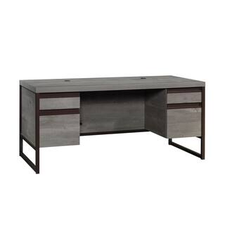 SAUDER Manhattan Gate 65.984 in. Mystic Oak Executive Desk with Locking File Storage 429254