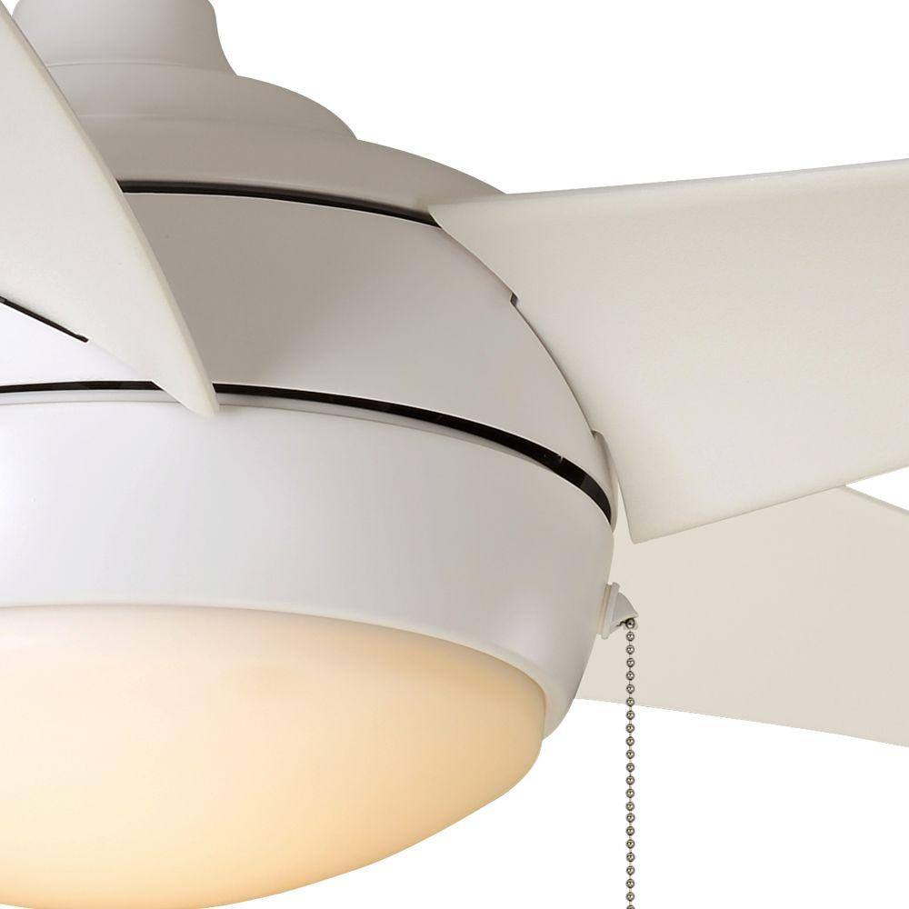 Home Decorators Collection Windward 52 in. Integrated LED IndoorOutdoor Matte White Ceiling Fan with Light Kit 51662