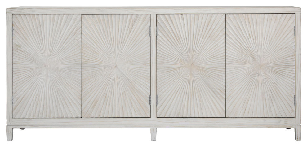 79 quotWhite Wash Melrose Sideboard Cabinet Media Console   Transitional   Media Cabinets   by Terra Nova Designs  Inc.  Houzz