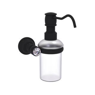 Allied Brass Carolina Crystal Wall Mounted Soap Dispenser in Matte Black CC-60-BKM