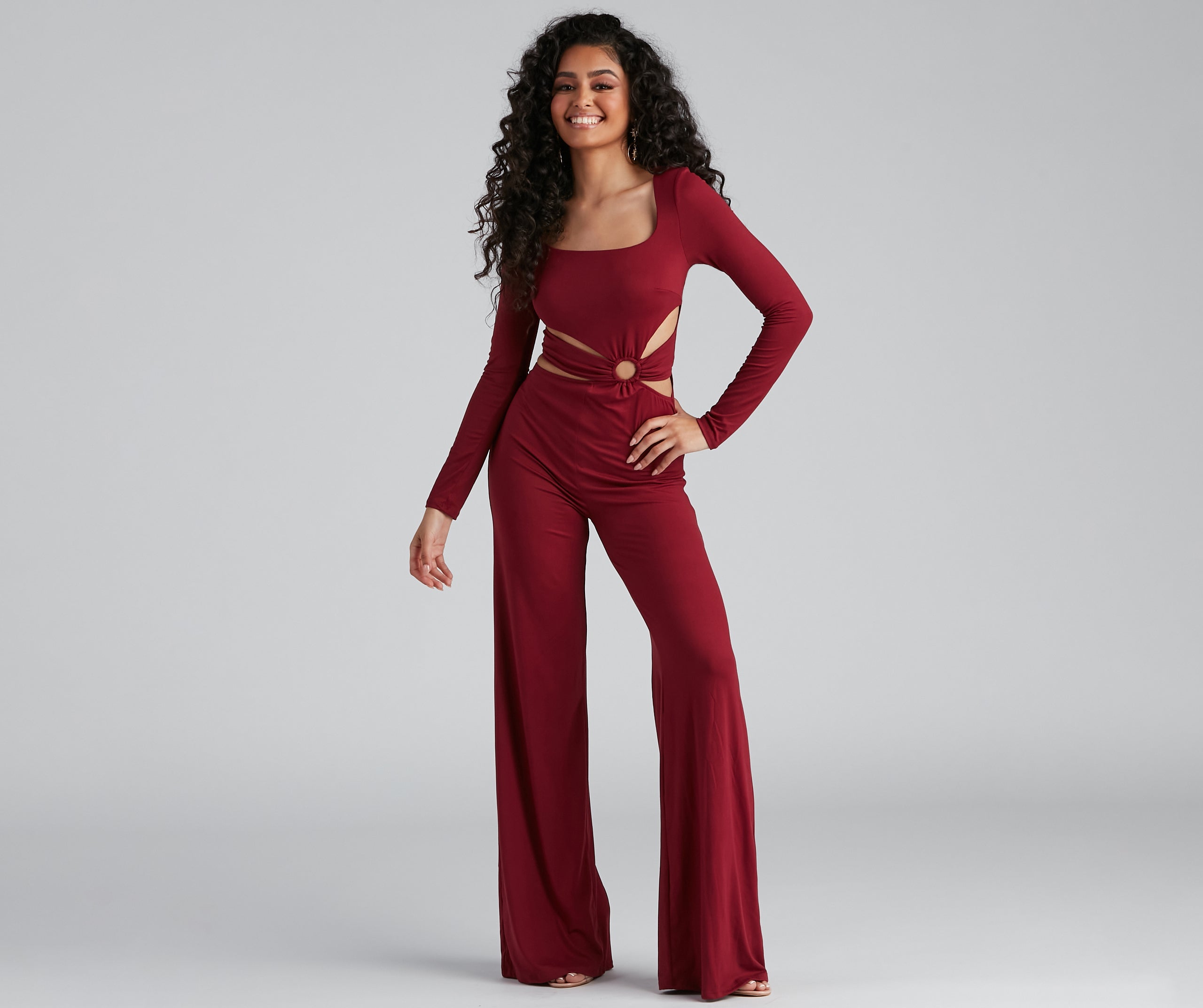 Stylish Affair O-Ring Wide Leg Jumpsuit