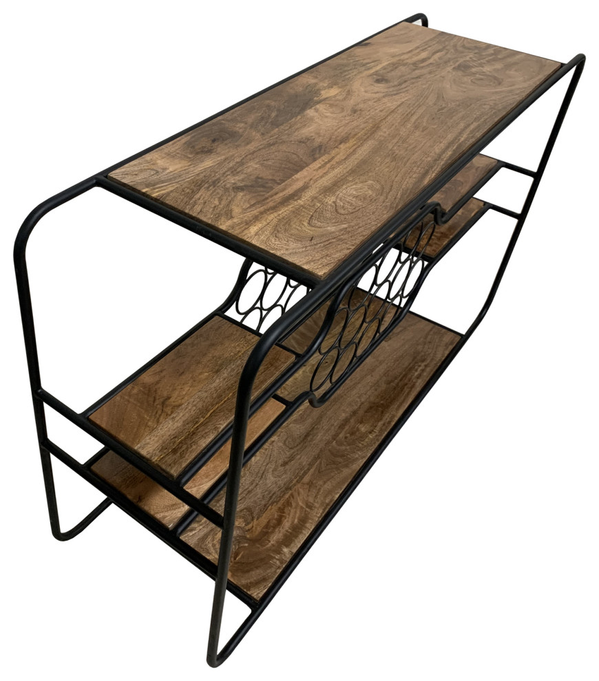 Napa Wine Rack Console Table   Industrial   Console Tables   by Crestview Collection  Houzz