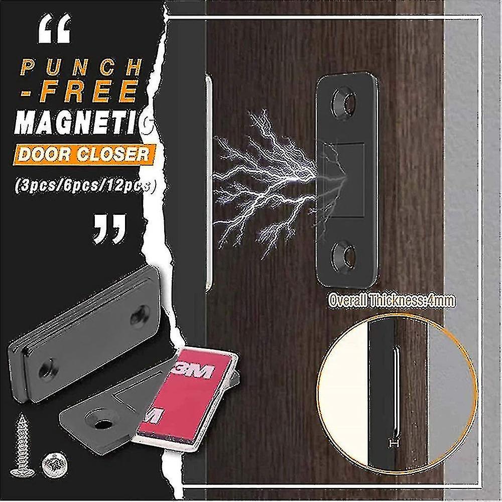 8pcs Ultra-thin Invisible Magnetic Door Stoppers， Drawer Magnet Catch，punch-free Magnetic Door Close