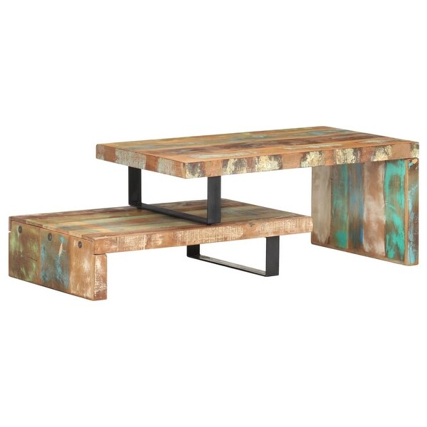 vidaXL 2 Piece Coffee Table Set Solid Reclaimed Wood