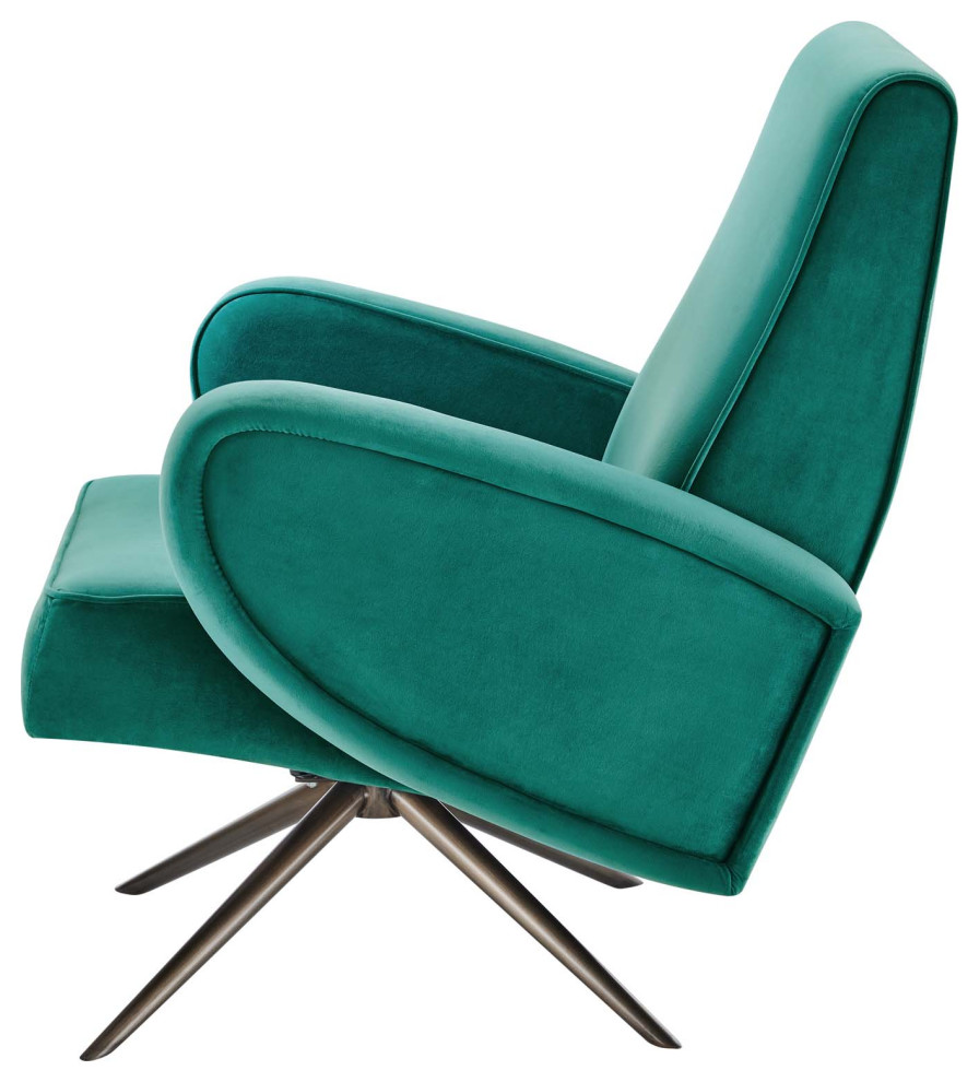 Armchair Swivel Accent Chair  Velvet  Modern  Lounge Hospitality   Midcentury   Armchairs And Accent Chairs   by House Bound  Houzz