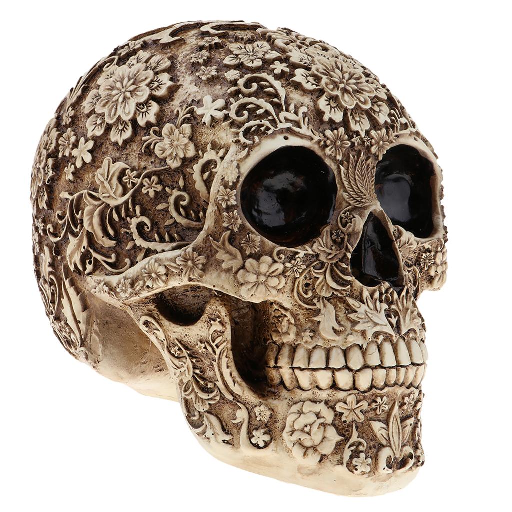 Halloween Resin Craft Skull Head Statues & Sculptures Figurine Garden Ornaments Creative Art Carving Statue