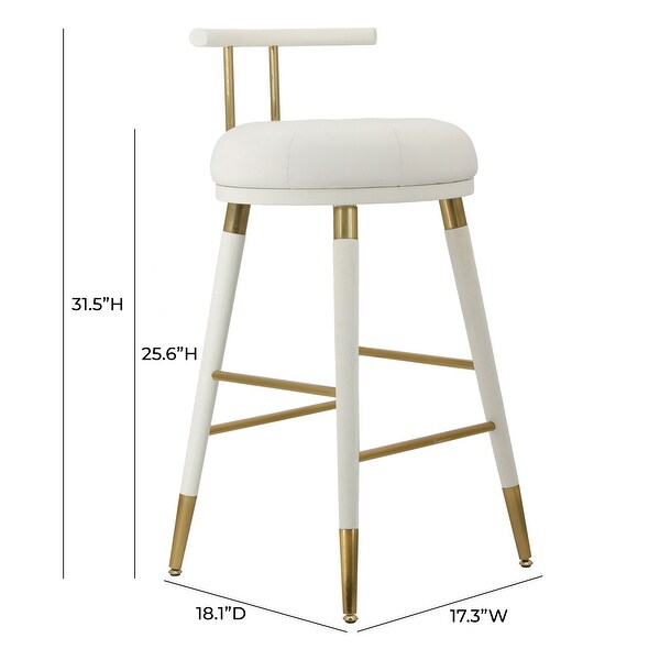 Juniper White Vegan Leather Counter Stool - 17.3