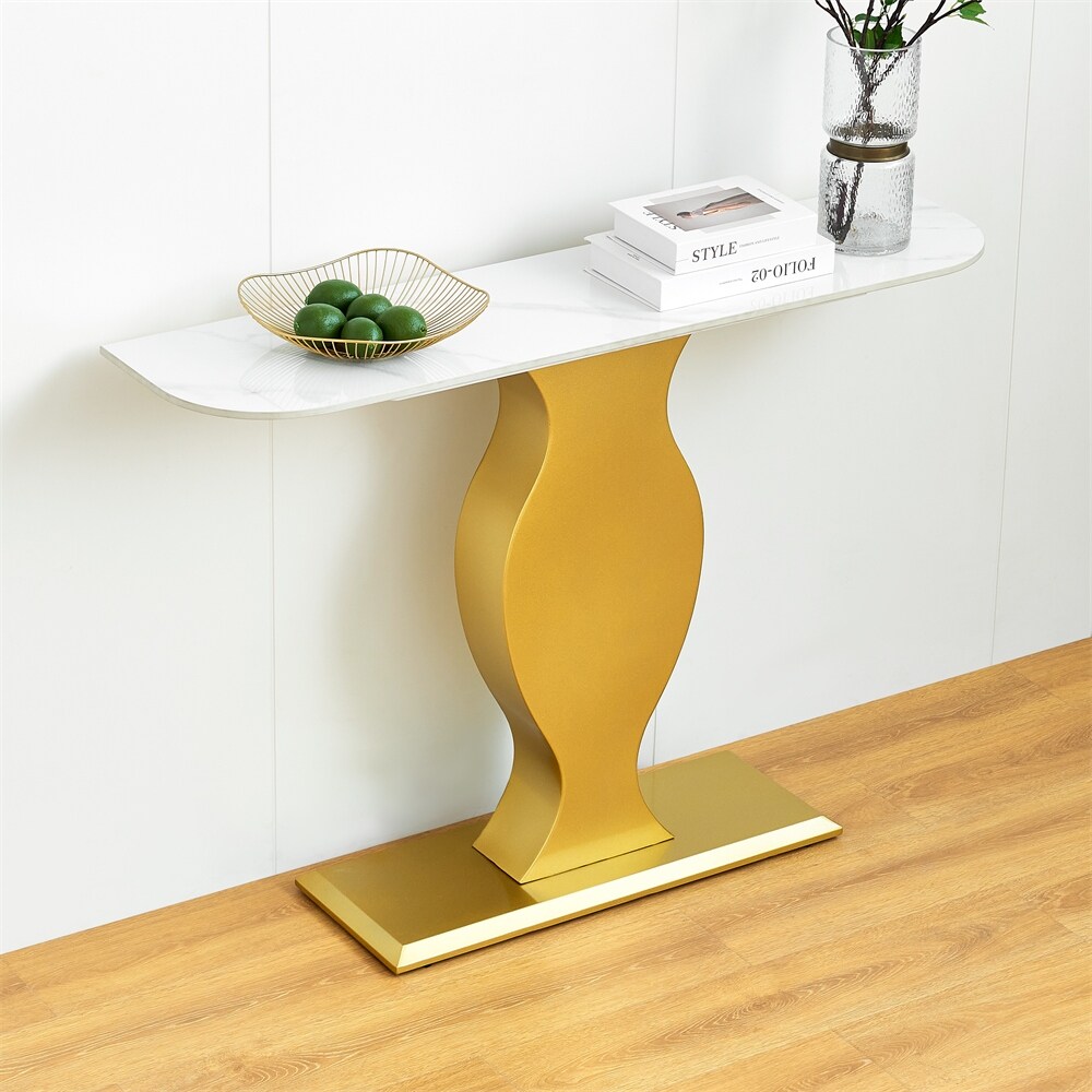 Console Table  Exquisite Shape Design w/ Adjustable Foot Pads