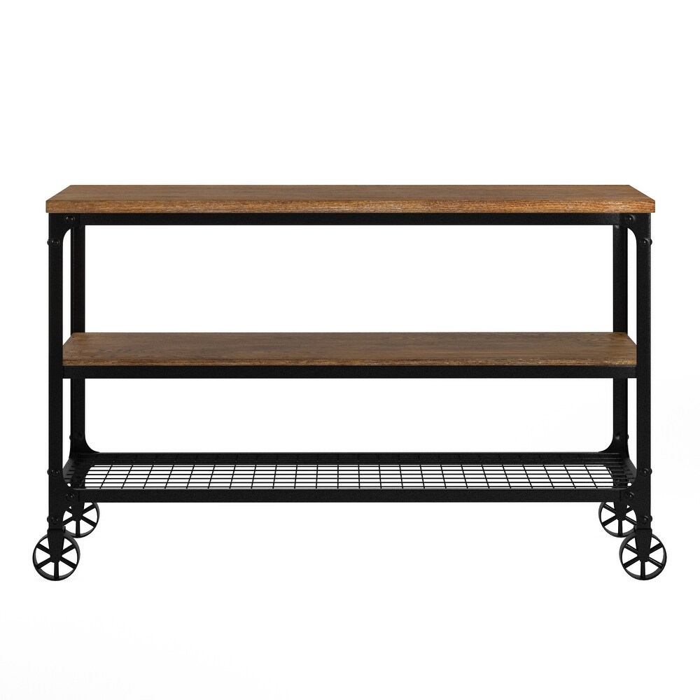 Nelson Industrial Modern Rustic Console Sofa Table TV Stand by iNSPIRE Q Classic