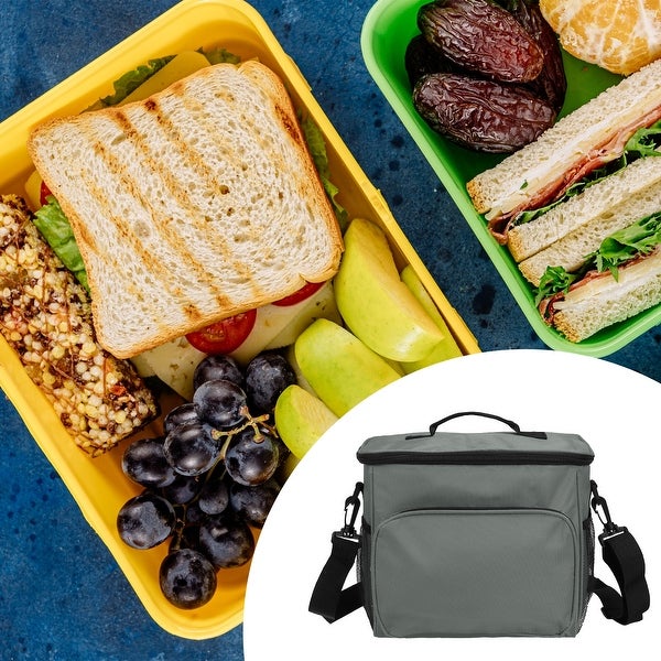 2 Pcs Lunch Box for Women/Men， Insulated Lunch Bag， 9.4x6.7x10.2 Inch