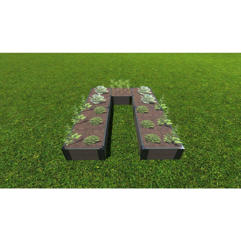 Frame It All Weathered Wood Composite Walk-In Cumberland - 6 ft. x 8 ft. x 11 in. Raised Garden Bed -1 in. Profile 800002147