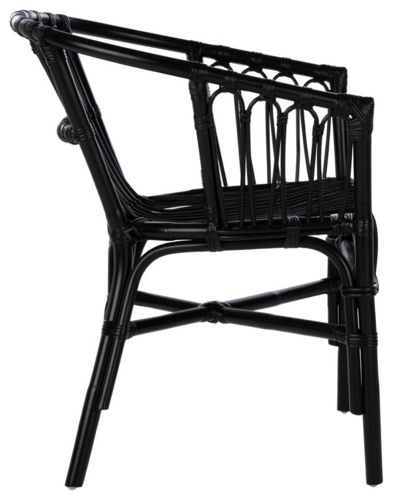 Dora Rattan Accent Chair Black  Set 2   Tropical   Armchairs And Accent Chairs   by V.S.D Furniture  Houzz