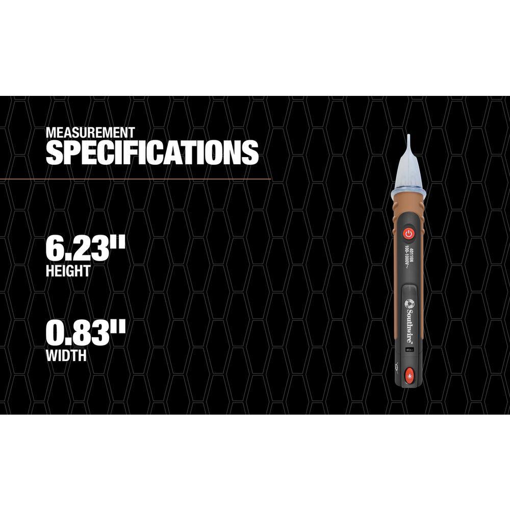 Southwire NCV Dual Range Pen Type Detector with Flashlight 24-600-Volt AC 59992040