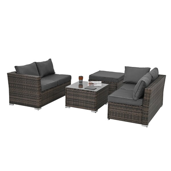 Patio Furniture，Outdoor Furniture，Seasonal PE Wicker Furniture，4 Set Wicker Furniture