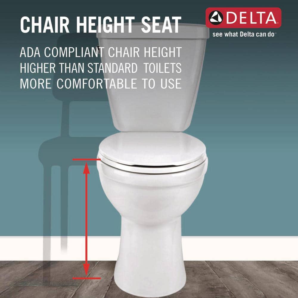 Delta Foundations 2piece 11 GPF16 GPF Dual Flush Elongated Toilet in White Seat Included