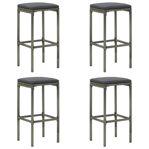 vidaXL 5 Piece Patio Bar Set with Cushions Gray