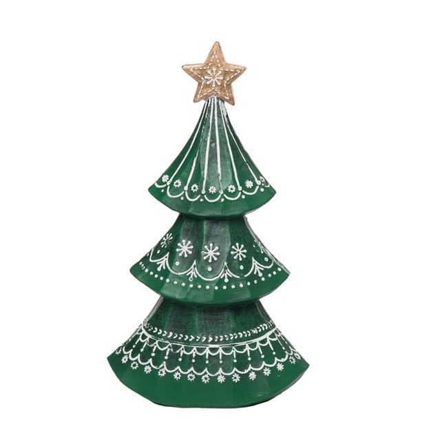 Transpac Resin 10 In Green Christmas Nordic Tree