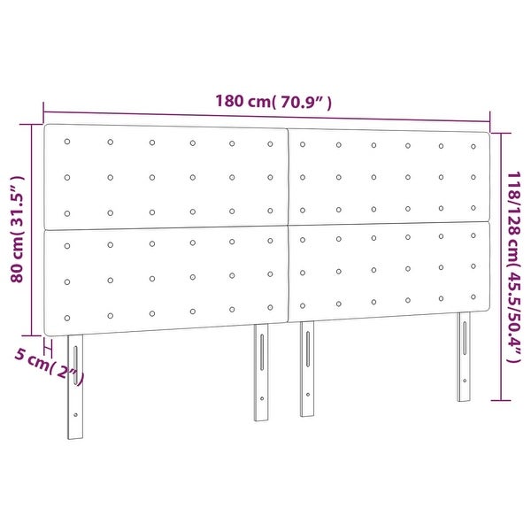 vidaXL LED Headboard Dark/light Gray 39.4