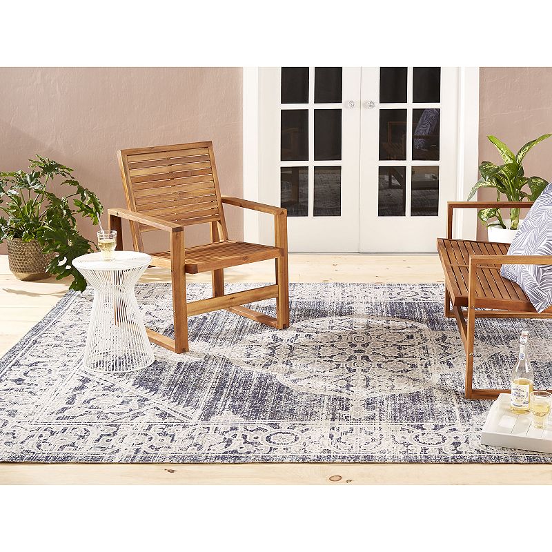 Nicole Miller NY Kenmare Patio Sofa Magnolia Area Rug