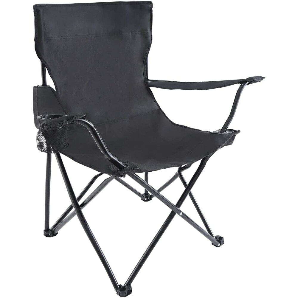 Portable Folding Black Camping Chair  Large