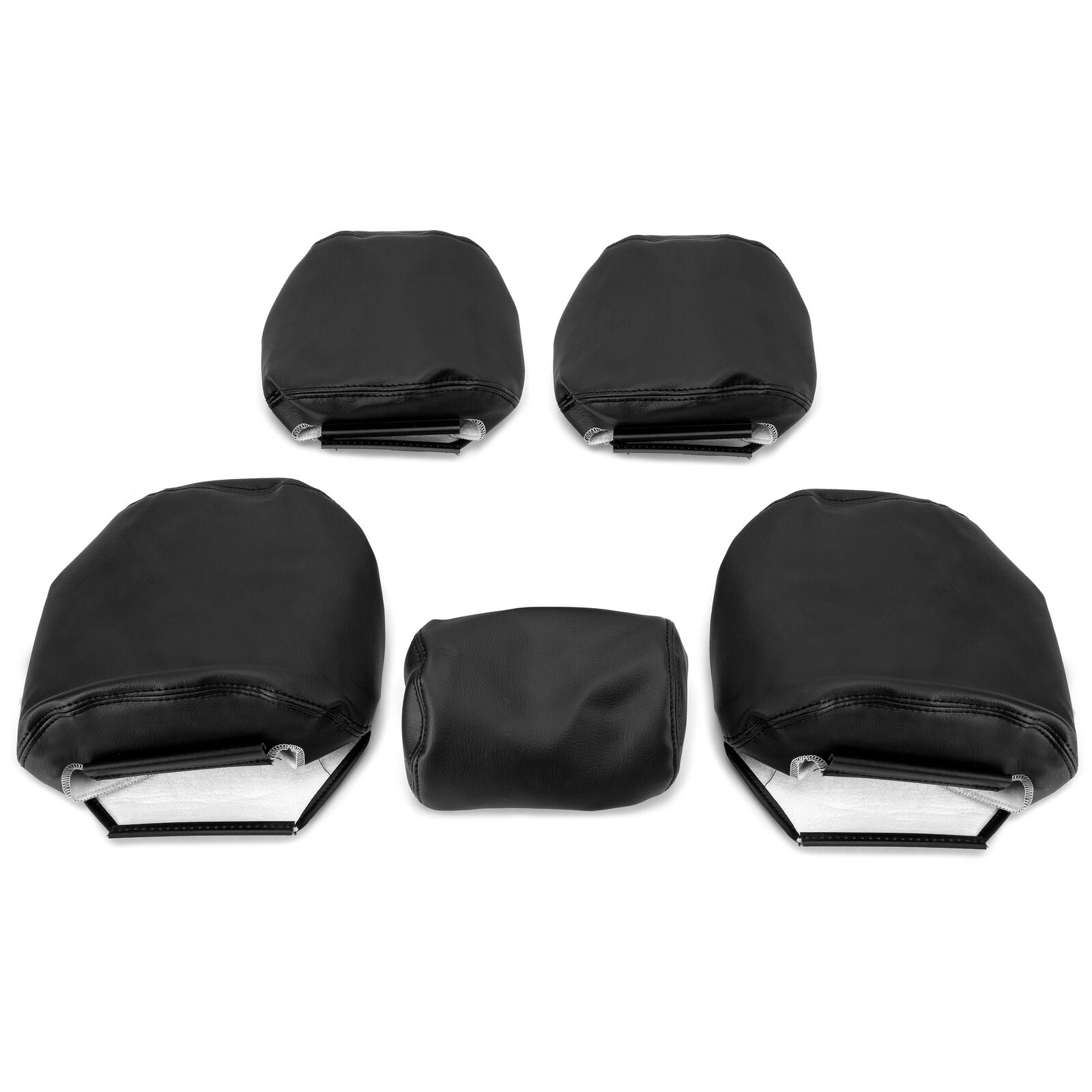 KOJEM Synthetic Leather Seat Covers for 2010-2015 2011 2012 2013 2014 Toyota Prius， Black Front and Rear