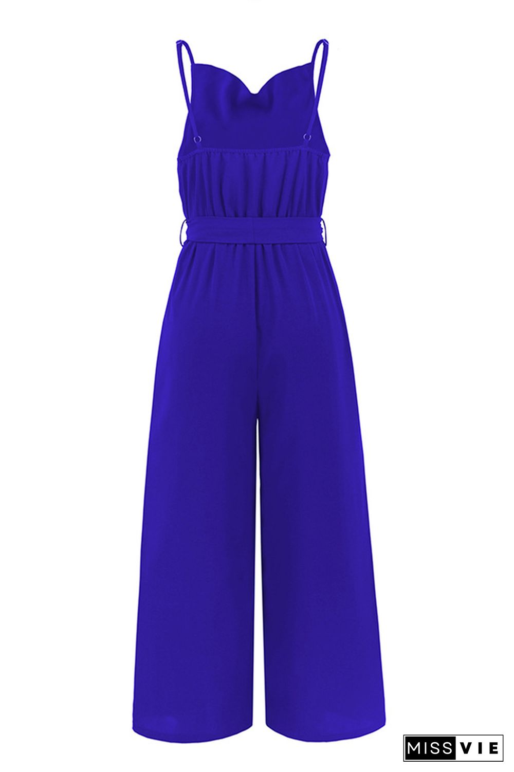 Swing Collar Wide Leg Cami Jumpsuit