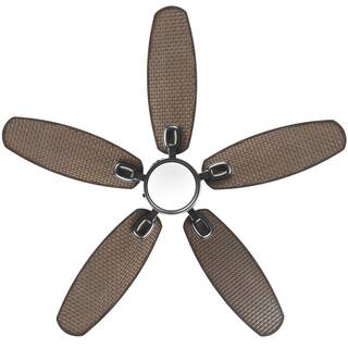 Home Decorators Collection Daniel Island 52 in. White Color Changing Integrated LED Outdoor Matte Black Ceiling Fan with Light Kit and Remote 52179