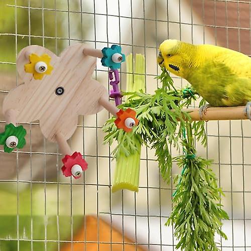 Bird Perches Cage Toys - Swiveling Round Stand Toy Bird Perches，Birdcage Accessories for Chickens， H