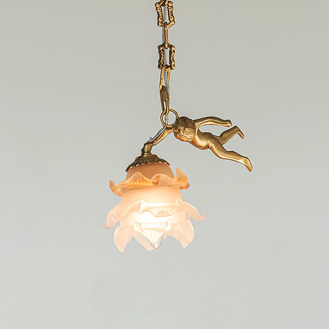 Putti Statuettes Brass Suspension