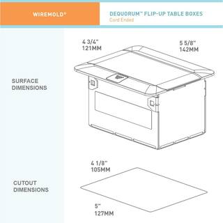 Legrand deQuorum Pop Up Countertop Box with 15 Amp USB Charging Tamper Resistant Receptacle and 6 ft. Cord Black DQFP15UBK