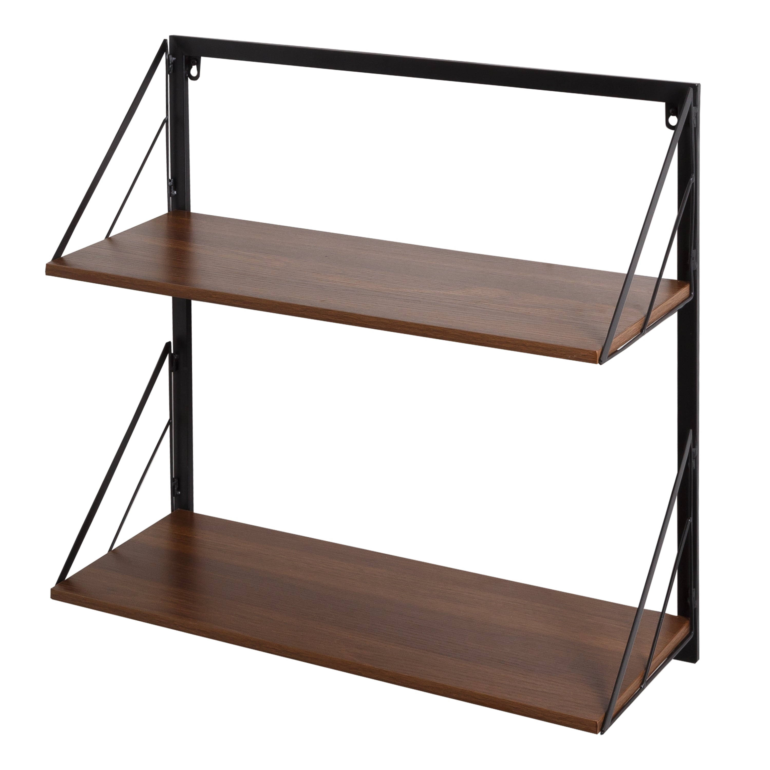 Honey-Can-Do 2-Tier Laundry Shelf W/ Wood, Walnut