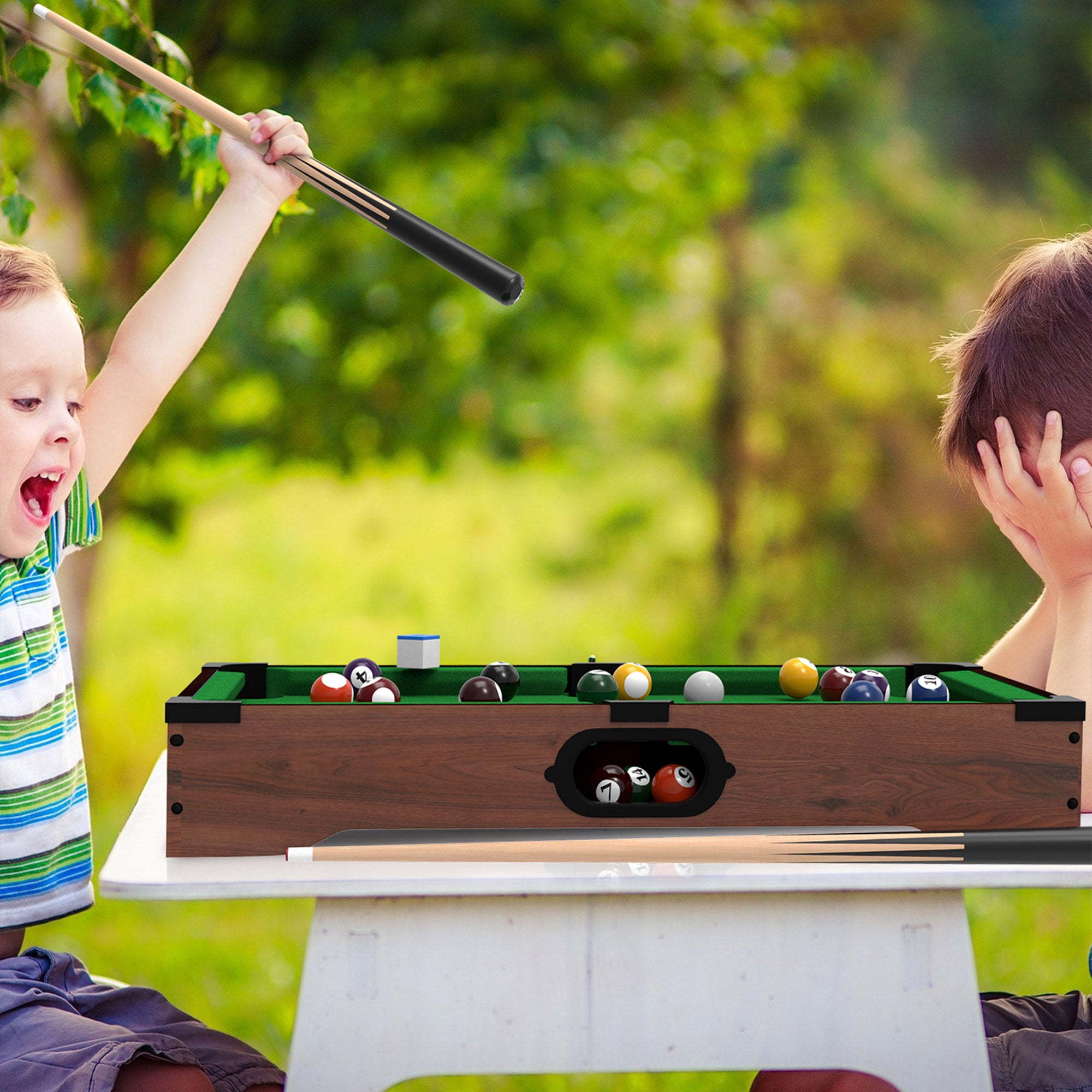 Hey! Play! Mini Table Top Pool Table Set