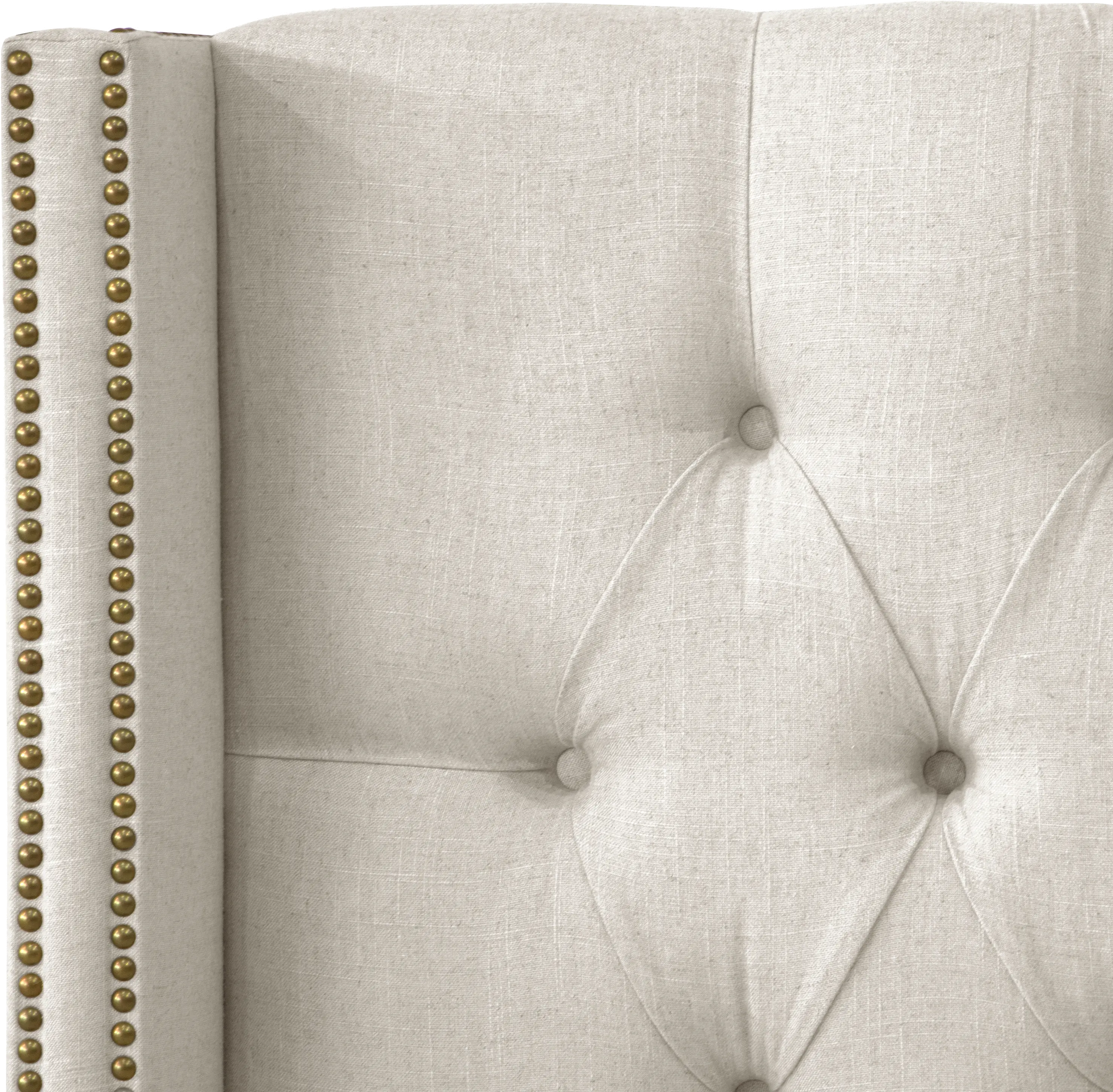 Abigail Ivory Diamond Tufted Wingback Queen Headboard - Skyline Furniture