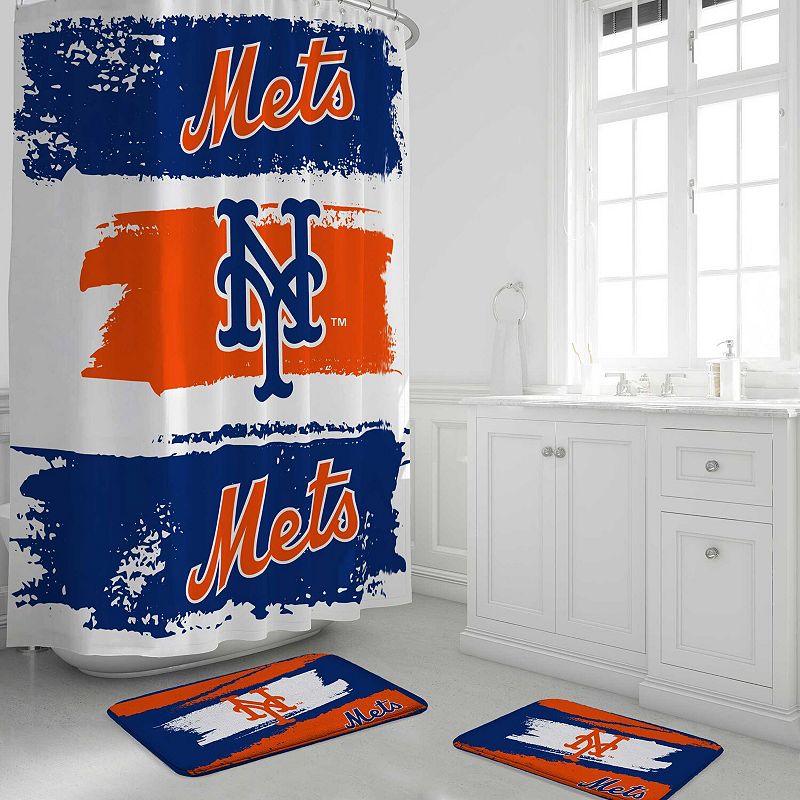 Pegasus New York Mets Shower Curtain and Bath Mat Set