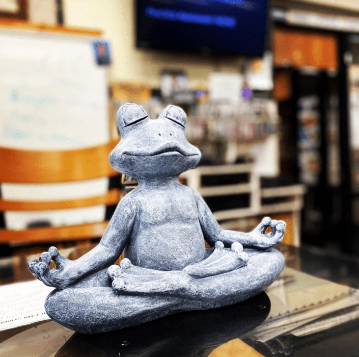 Goodeco Meditating Original Zen Yoga Frog Figurine Statue,Unique Gift Idea,Garden Sculpture Indoor/Outdoor,Patio,Yard or Lawn,12.5"x4.9"x10"