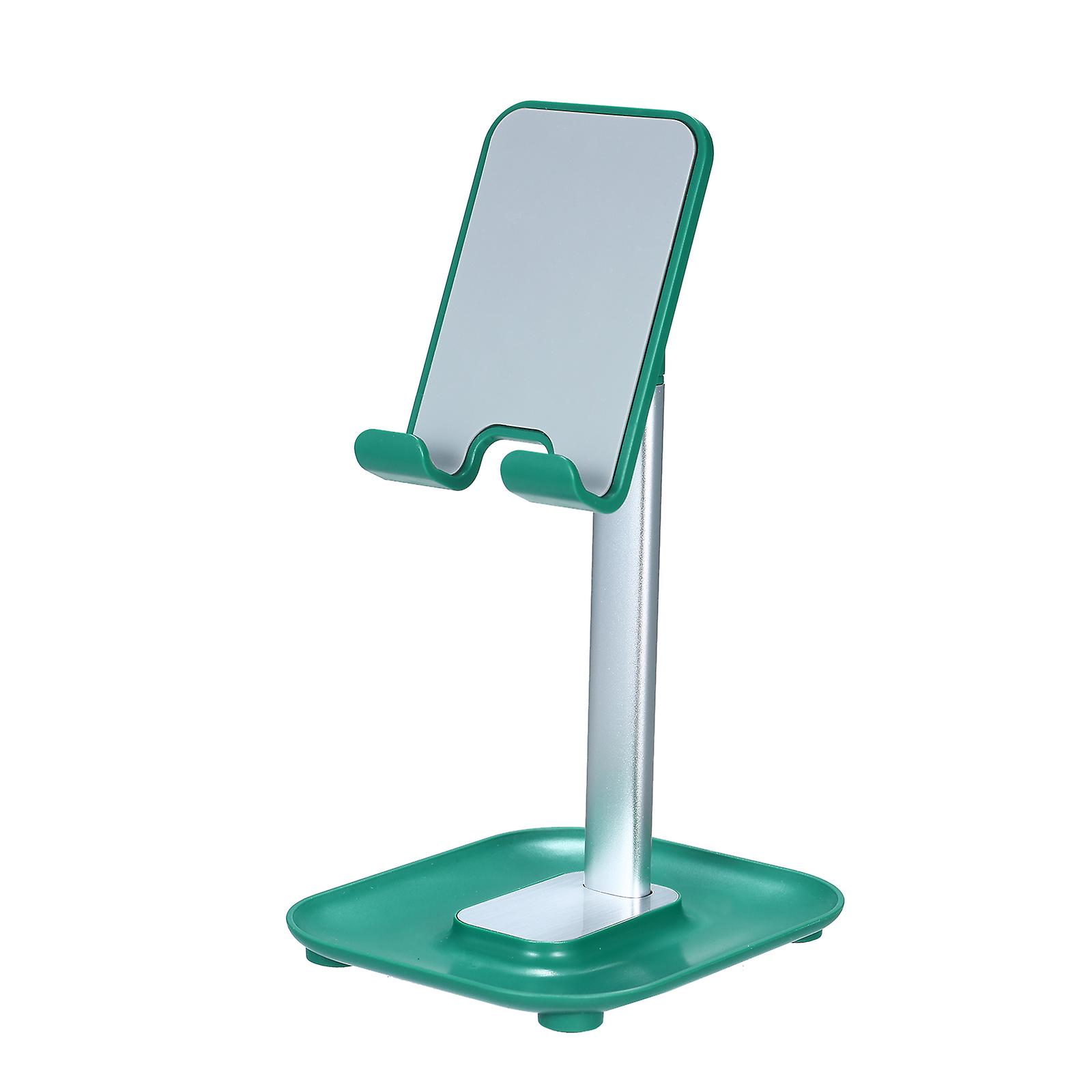 Green Desk Cell Phone Stand Desktop Mobile Phone Holder Angle Adjustable Height Adjustment Compatible With Smartphone Tablets Within 12.9-in