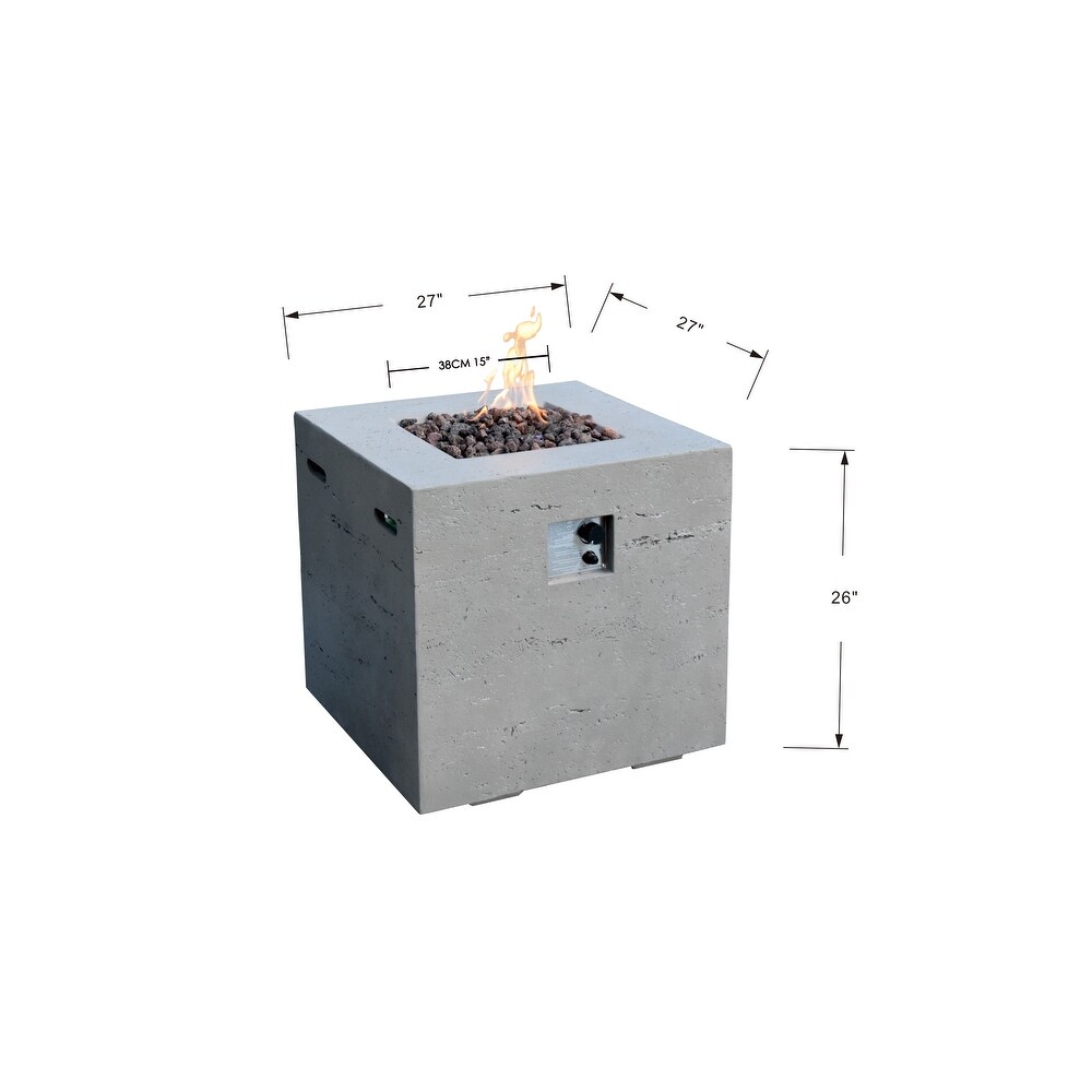 Modeno Ellington Concrete Fire Table  Gray  Propane 40 000 BTUs