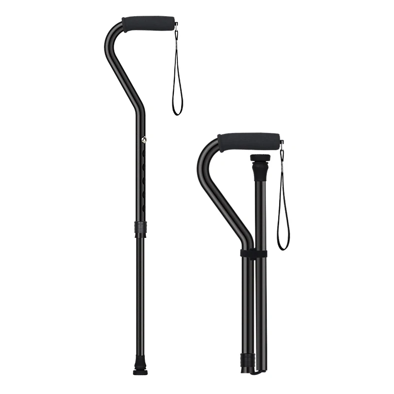 Real Life Aluminum alloy folding walking stick M06 telescopic folding hiking stick for the elderly adjustable walkin