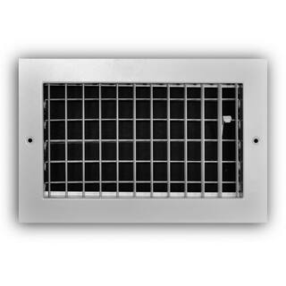 Everbilt 10 in. x 6 in. 1-Way Aluminum Adjustable WallCeiling Register in White EA210VM10X06