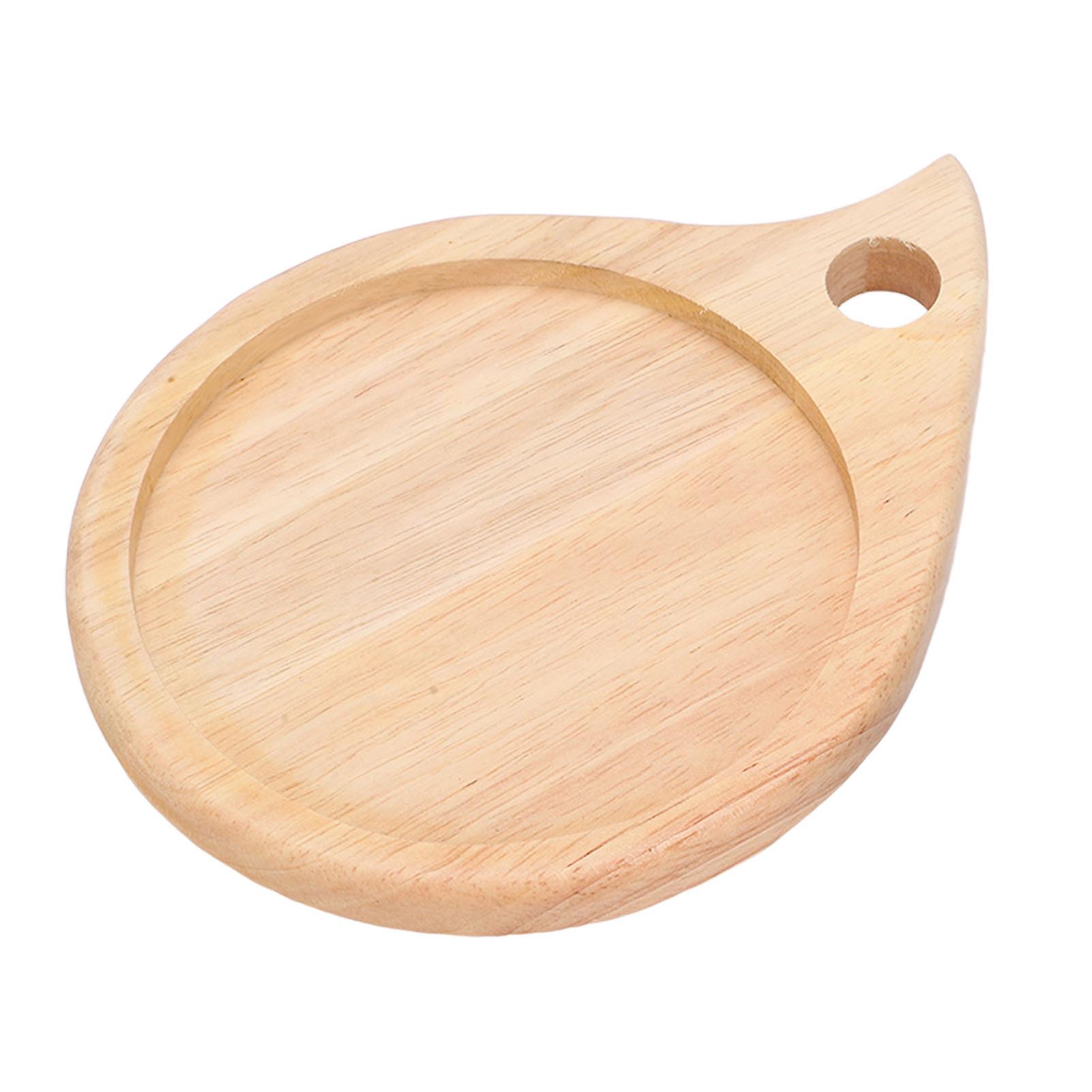 Round Wooden Cutting Board With Handle Cheese Paddle Board Pizza Peel Paddle For Fruit Vegetable Meat Kitchen