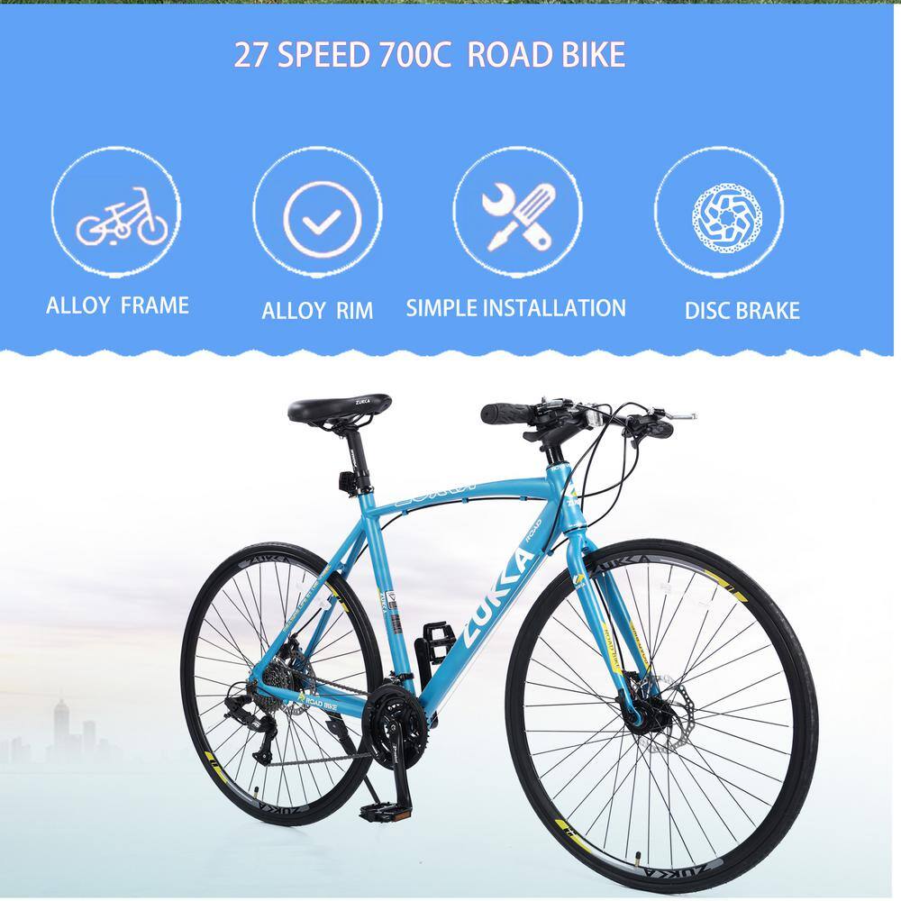 28 in. Brake Bicycle For Men Women's City Bicycle Light Blue HP-24.5-LB