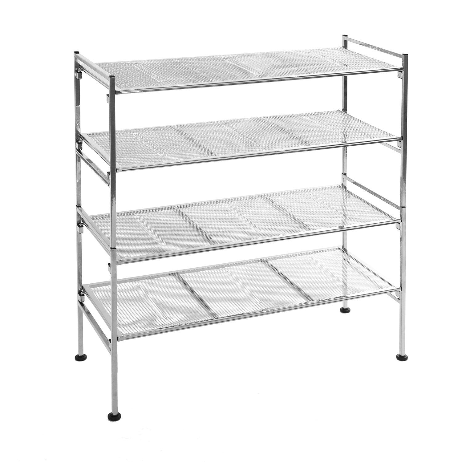 Seville Classics 2-Tier Steel Mesh Utility 9-Pair Shoe Rack， 26.25