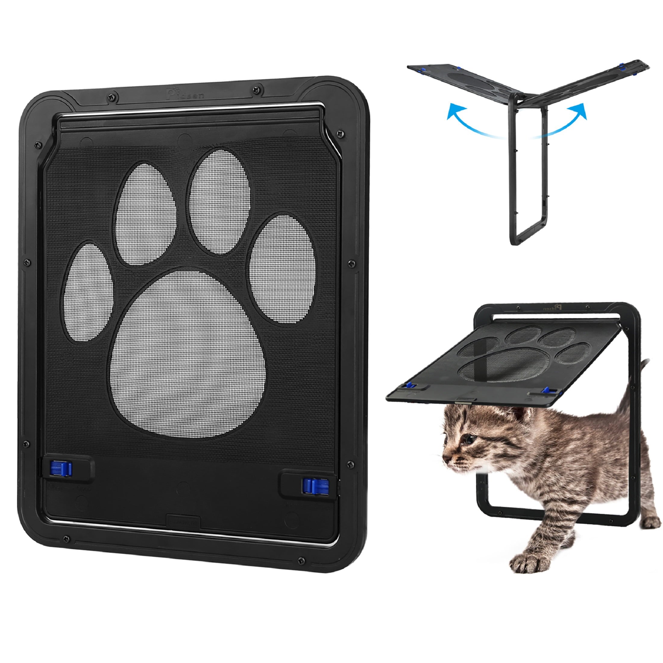 Pidsen Cat Door Magnetic Self Close Pet Screen Door with Lock Function for Puppy Cat (11.4in*9.4in)